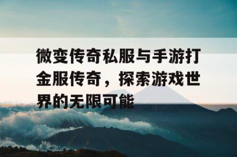微变传奇私服与手游打金服传奇,探索游戏世界的无限可能