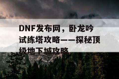 DNF发布网，卧龙吟试练塔攻略——探秘顶级地下城攻略