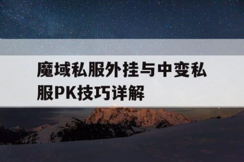 魔域私服外挂与中变私服PK技巧详解