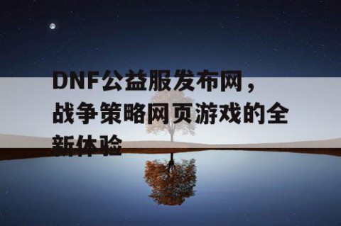 DNF公益服发布网，战争策略网页游戏的全新体验