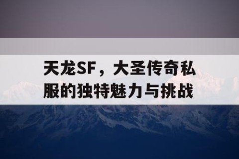 天龙SF，大圣传奇私服的独特魅力与挑战