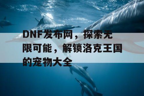 DNF发布网，探索无限可能，解锁洛克王国的宠物大全