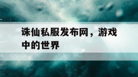 诛仙私服发布网，游戏中的世界