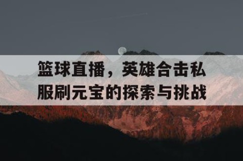 篮球直播，英雄合击私服刷元宝的探索与挑战