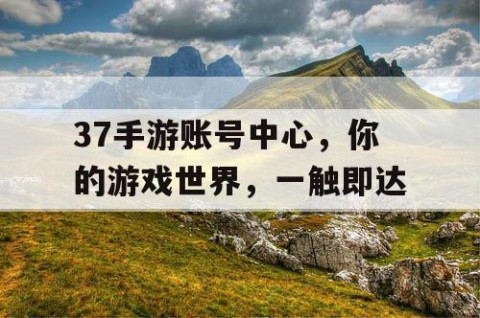 37手游账号中心，你的游戏世界，一触即达