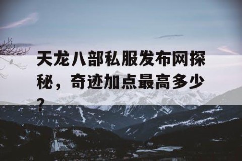 天龙八部私服发布网探秘，奇迹加点最高多少？