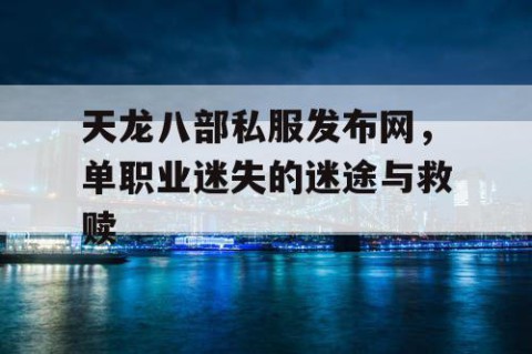 天龙八部私服发布网，单职业迷失的迷途与救赎