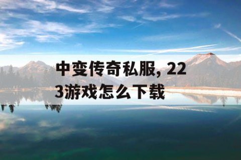 中变传奇私服, 223游戏怎么下载