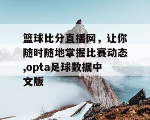 篮球比分直播网，让你随时随地掌握比赛动态,opta足球数据中文版