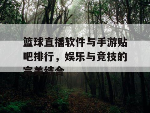 篮球直播软件与手游贴吧排行，娱乐与竞技的完美结合