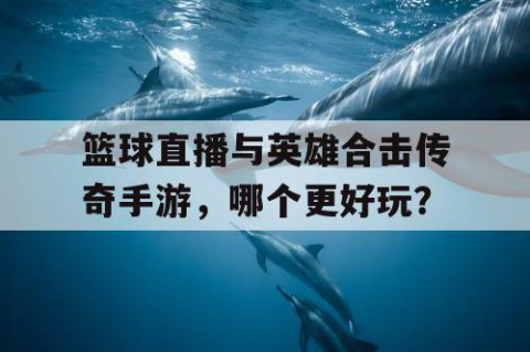篮球直播与英雄合击传奇手游,哪个更好玩?