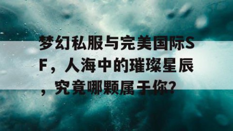 梦幻私服与完美国际SF，人海中的璀璨星辰，究竟哪颗属于你？