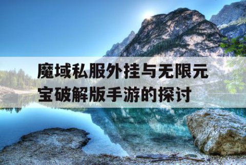 魔域私服外挂与无限元宝破解版手游的探讨