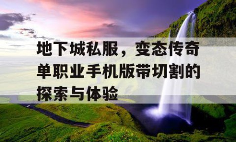 地下城私服，变态传奇单职业手机版带切割的探索与体验