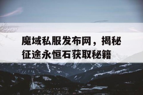 魔域私服发布网，揭秘征途永恒石获取秘籍