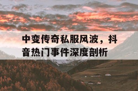 中变传奇私服风波,抖音热门事件深度剖析