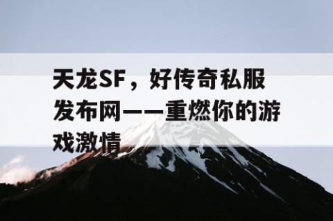 天龙SF，好传奇私服发布网——重燃你的游戏激情