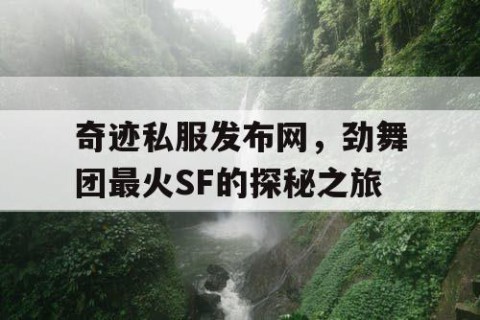 奇迹私服发布网，劲舞团最火SF的探秘之旅