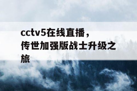 cctv5在线直播，传世加强版战士升级之旅