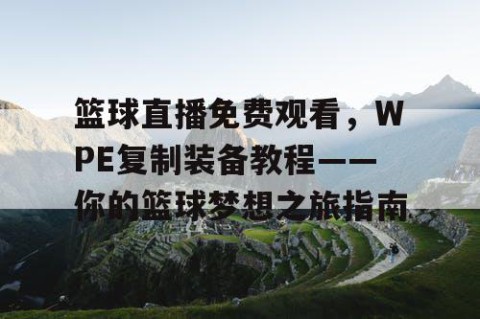篮球直播免费观看，WPE复制装备教程——你的篮球梦想之旅指南