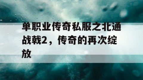 单职业传奇私服之北通战戟2，传奇的再次绽放