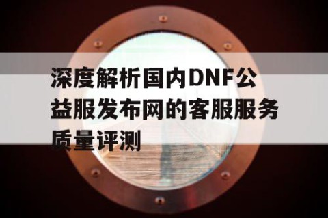 深度解析国内DNF公益服发布网的客服服务质量评测