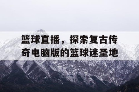 篮球直播，探索复古传奇电脑版的篮球迷圣地
