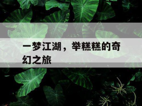一梦江湖，举糕糕的奇幻之旅
