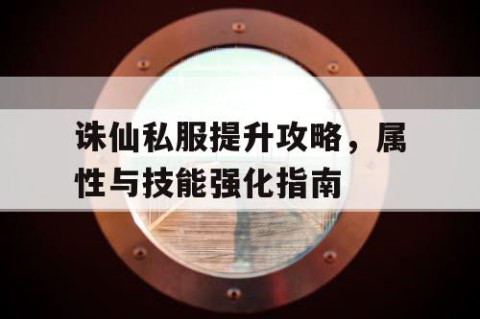 诛仙私服提升攻略，属性与技能强化指南