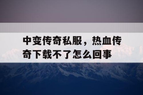 中变传奇私服,热血传奇下载不了怎么回事
