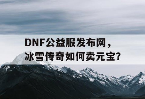 DNF公益服发布网，冰雪传奇如何卖元宝？