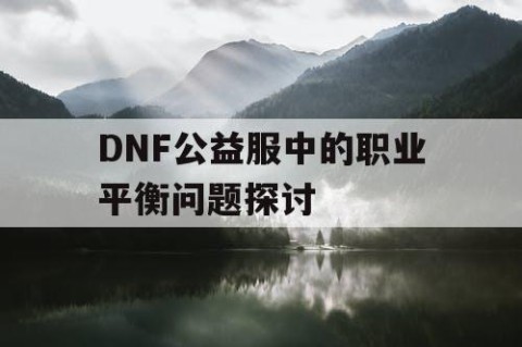 DNF公益服中的职业平衡问题探讨