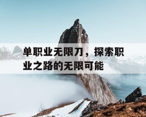 单职业无限刀，探索职业之路的无限可能