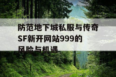 防范地下城私服与传奇SF新开网站999的风险与机遇