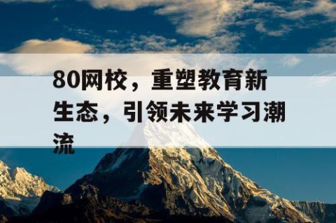 80网校，重塑教育新生态，引领未来学习潮流
