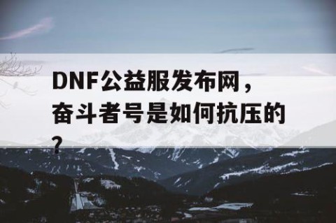DNF公益服发布网，奋斗者号是如何抗压的？