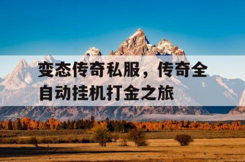 变态传奇私服,传奇全自动挂机打金之旅