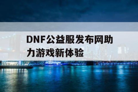 DNF公益服发布网助力游戏新体验