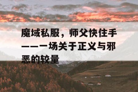 魔域私服，师父快住手——一场关于正义与邪恶的较量