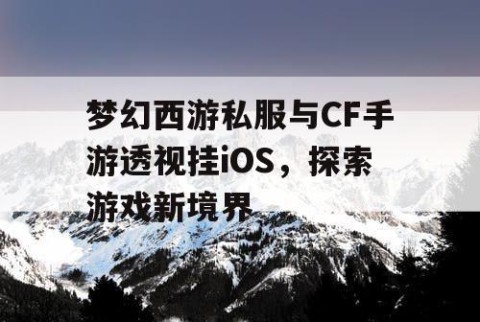 梦幻西游私服与CF手游透视挂iOS，探索游戏新境界
