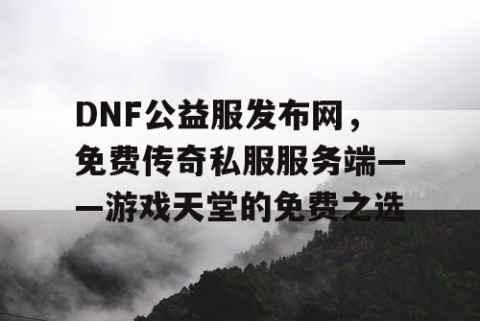 DNF公益服发布网，免费传奇私服服务端——游戏天堂的免费之选