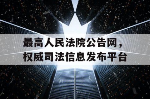 最高人民法院公告网，权威司法信息发布平台