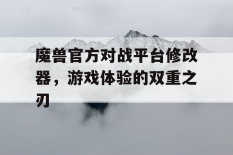 魔兽官方对战平台修改器，游戏体验的双重之刃