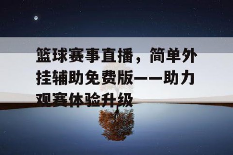 篮球赛事直播，简单外挂辅助免费版——助力观赛体验升级