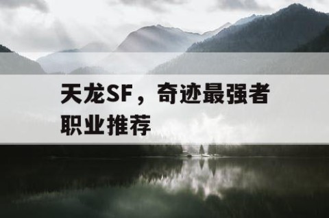 天龙SF，奇迹最强者职业推荐