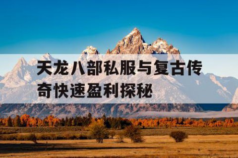 天龙八部私服与复古传奇快速盈利探秘