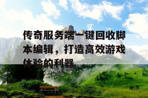 传奇服务端一键回收脚本编辑，打造高效游戏体验的利器