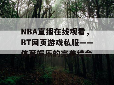 NBA直播在线观看,BT网页游戏私服——体育娱乐的完美结合