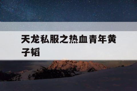 天龙私服之热血青年黄子韬