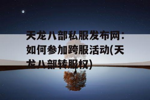 天龙八部私服发布网：如何参加跨服活动(天龙八部转服权)